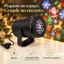 Projetor Led Natalino 3D com 16 Modos De Imagens • Desenhos Coloridos e Rotação 270°