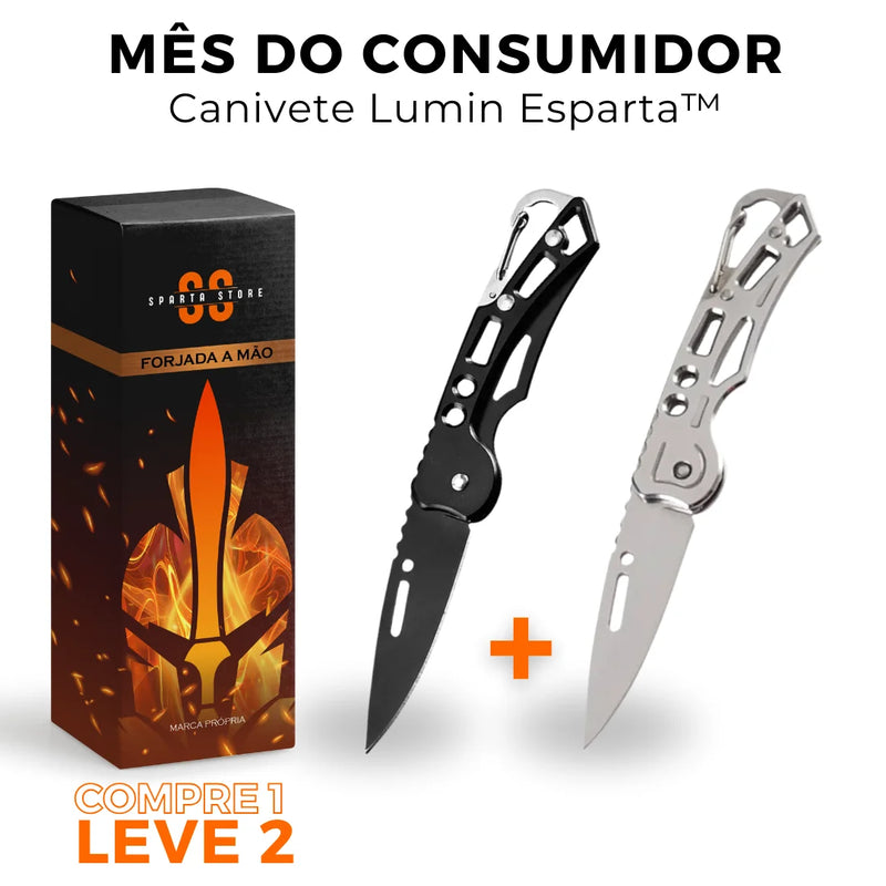 (COMPRE 1 LEVE 2) Canivete Lumin Esparta™ • 100% Aço Inox