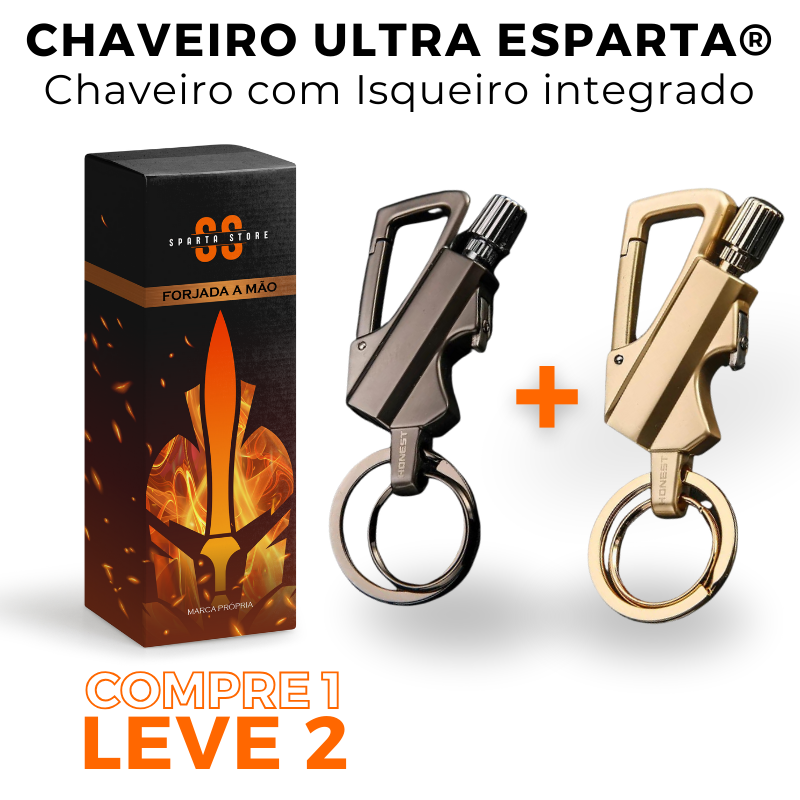 (PAGUE 1 LEVE 2) Chaveiro-Isqueiro Ultra Resistente • Chaveiro Ultra Esparta™