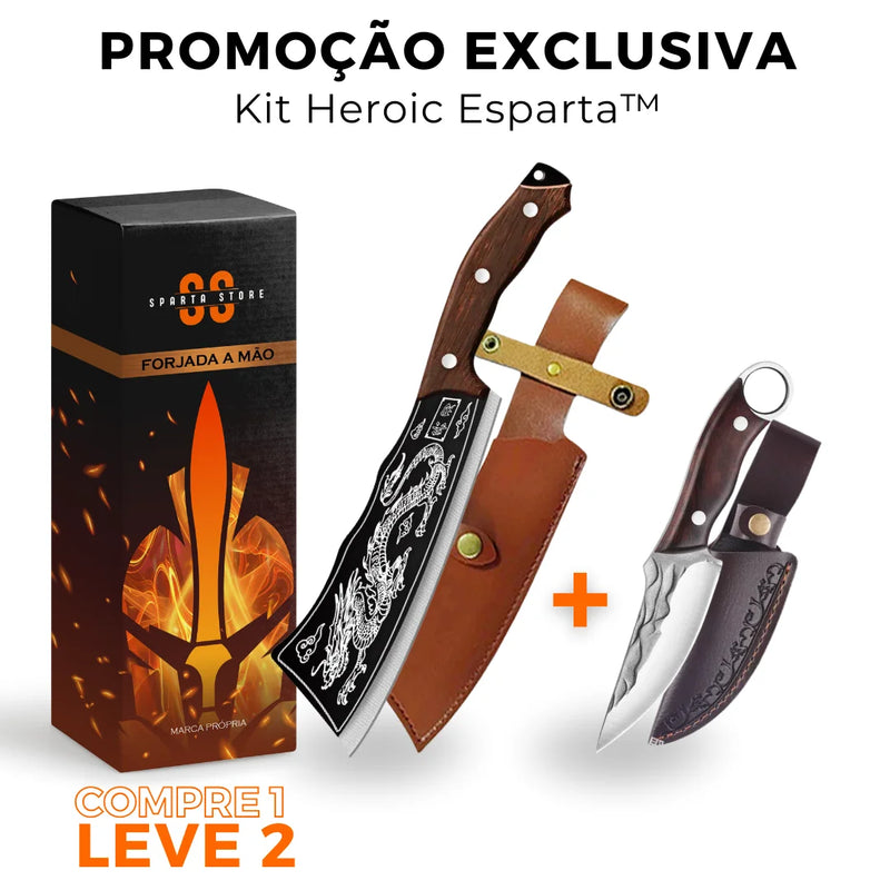 (COMPRE 1 LEVE 2 + BAINHAS) Kit Heroic Esparta • Faca Drak + Faca Apollo