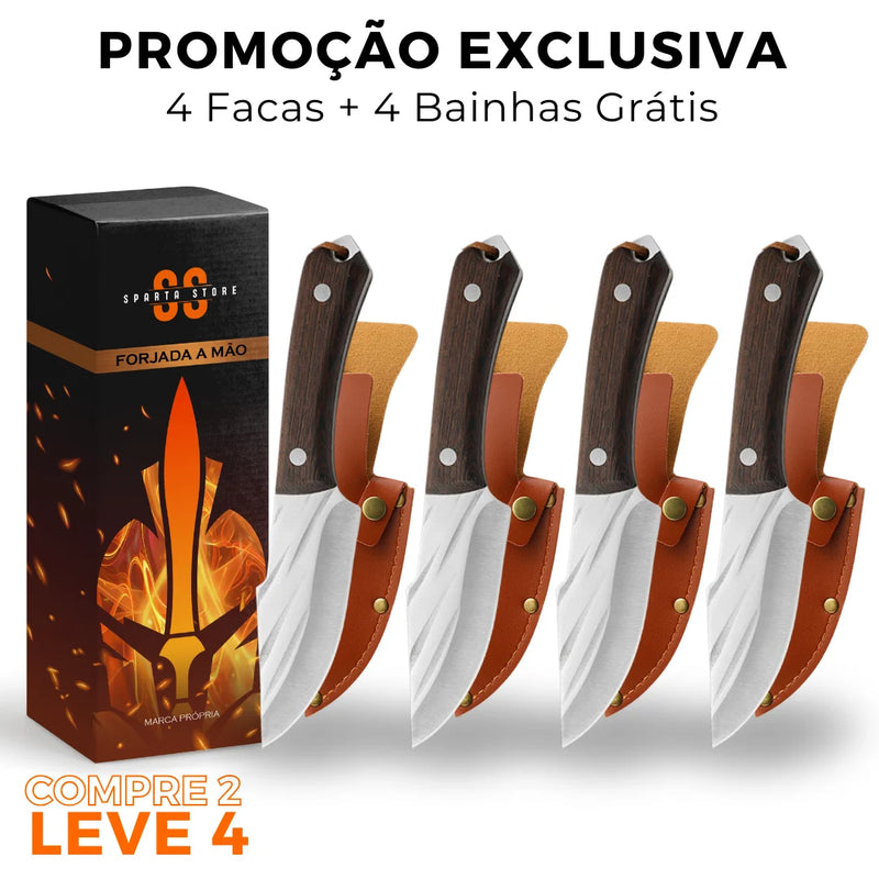 (COMPRE 2 LEVE 4 + BAINHAS) Faca Bravus Esparta • 100% Forjada à Mão