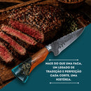 Faca Artesanal "Agro é Top" de Aço Carbono • 100% Forjada à Mão (+Bainha de Couro Grátis)