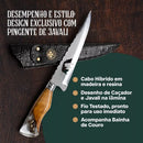 Faca Artesana Aço Carbono 9 Polegadas Javali • 100% Forjada à Mão (+Bainha de Couro Grátis)