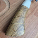 Faca Aço Carbono Artesanal Cabo Madeira Nobre e Osso de Boi Natural • 100% Forjada a Mão (+Bainha de Couro Grátis)