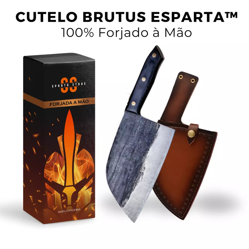 (BAINHA INCLUSA) Cutelo Brutus Esparta™ • 100% Forjado à Mão